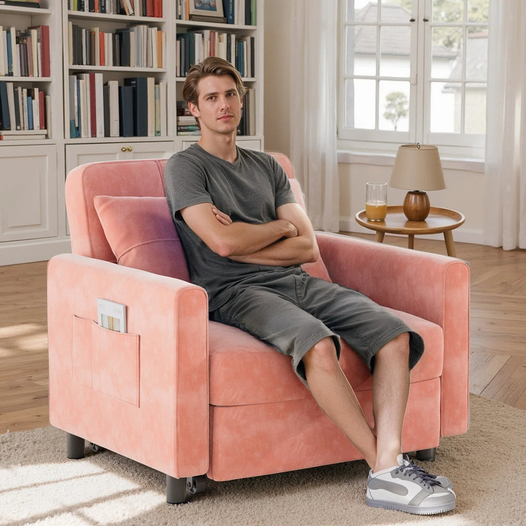 Divano letto trasformabile 3-in-1, Poltrona letto estraibile, Letto pieghevole convertibile per soggiorno