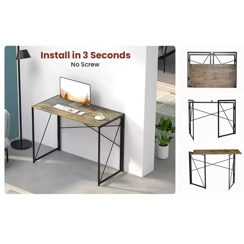 Scrivania Pieghevole Moderna Piccola per Computer per Ufficio Domestico, Rovere Chiaro, 99 cm