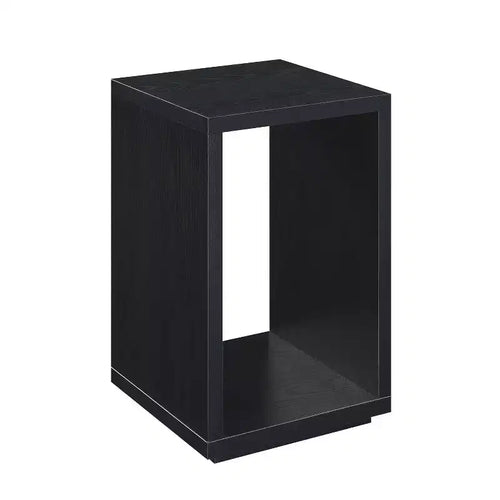 HomeStock 26 in.H Black Color Rectangle Wood Table Top End Table 1 -piece