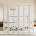 MAYEERTY 95*67 in Wood Room Divider Folding Privacy Screen Freestanding Partition for Indoor, 6-Panels, White