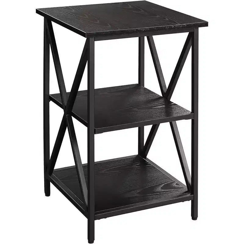 Tavolino Belmont in vetro con ripiano, lati in vetro temperato, piano spazioso e ripiano inferiore per libri e accessori