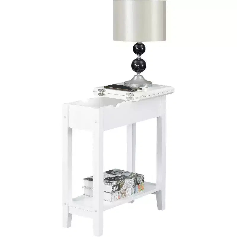 Tavolino Belmont Slim Flip Top con vano portaoggetti nascosto, stazione di ricarica integrata, porte USB e foro per la gestione dei cavi