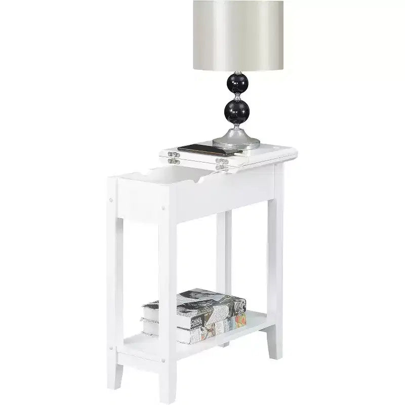 Tavolino Belmont Slim Flip Top con vano portaoggetti nascosto, stazione di ricarica integrata, porte USB e foro per la gestione dei cavi