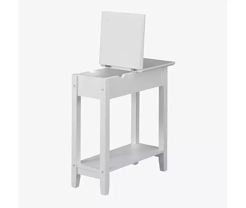 Tavolino Belmont Slim Flip Top con vano portaoggetti nascosto, stazione di ricarica integrata, porte USB e foro per la gestione dei cavi