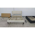 Velvet Wingback Platform Bed Frame with Wood Slats, No Box Spring Needed, Easy Assembly