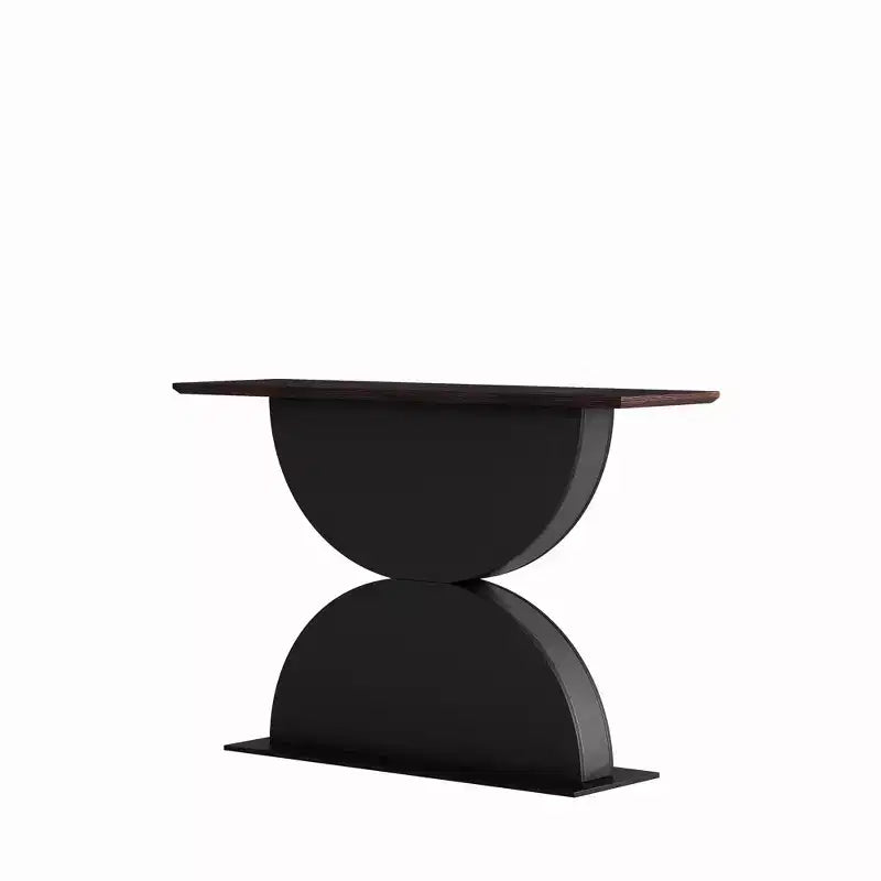 Console tavolo Avrit Modern 47'' a doppia semicircolare con base testurizzata a martello 3D