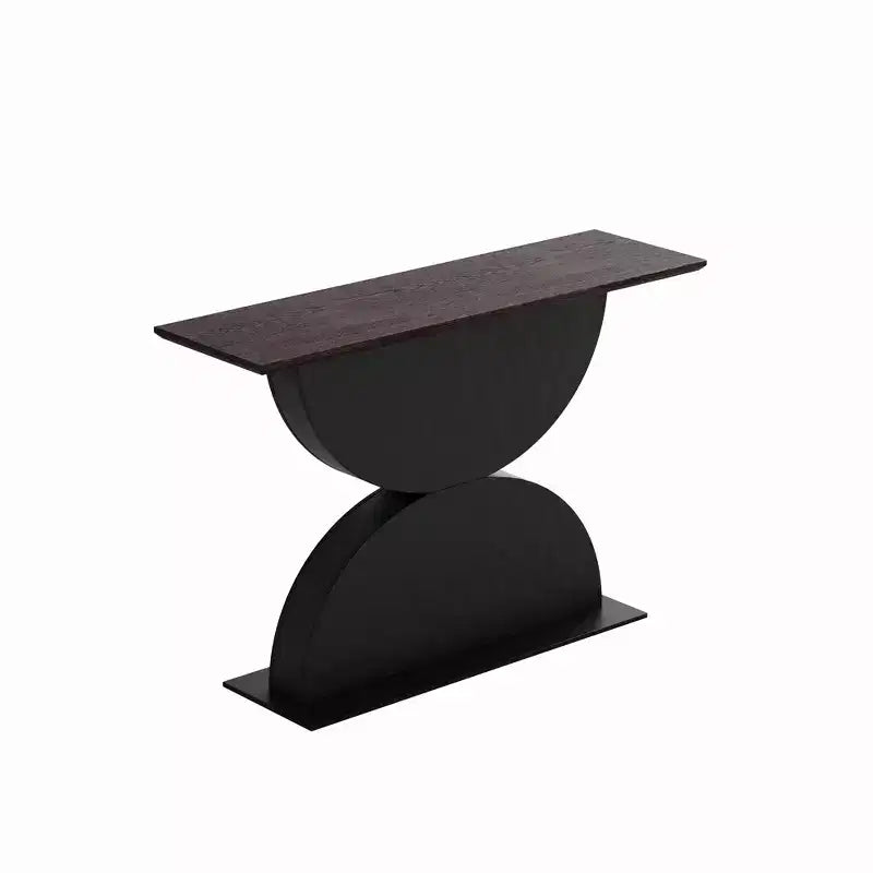 Console tavolo Avrit Modern 47'' a doppia semicircolare con base testurizzata a martello 3D
