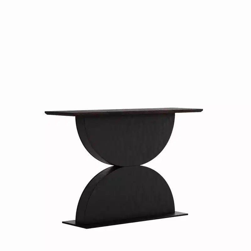 Console tavolo Avrit Modern 47'' a doppia semicircolare con base testurizzata a martello 3D