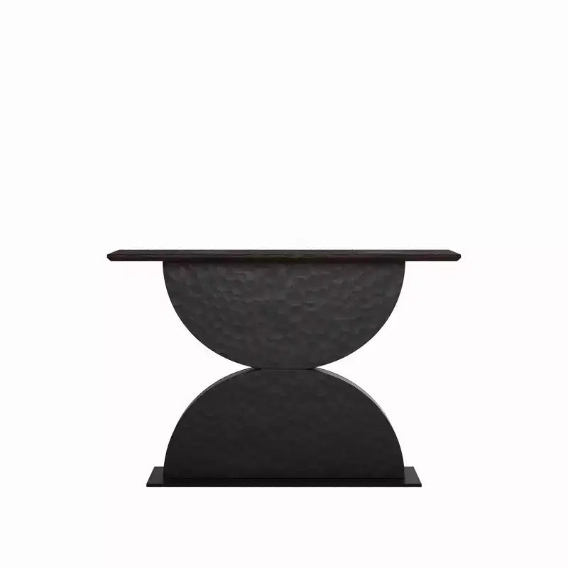 Console tavolo Avrit Modern 47'' a doppia semicircolare con base testurizzata a martello 3D