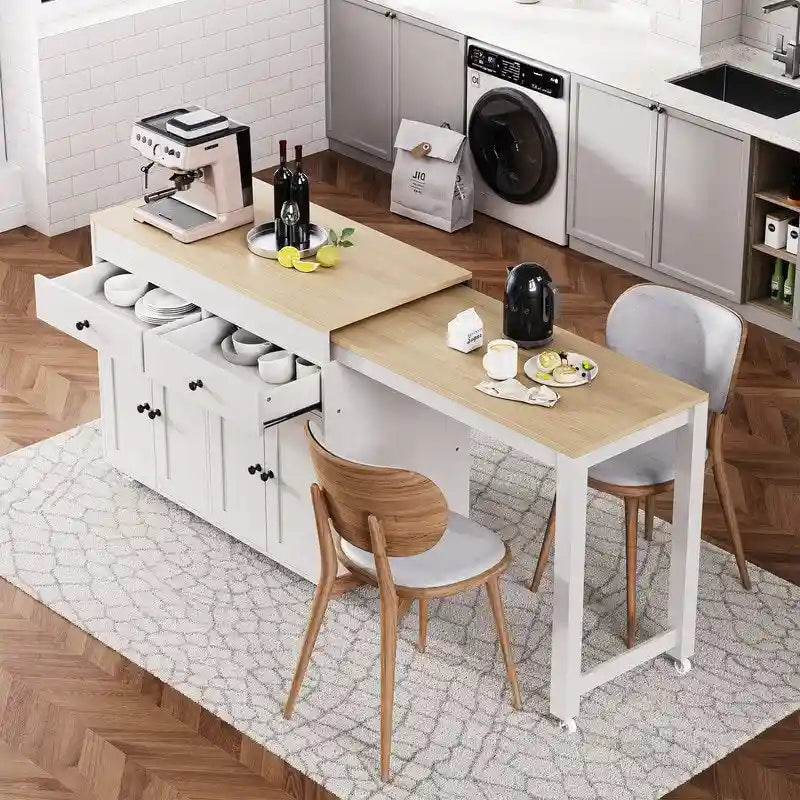 Isola Cucina con Tavolo da Pranzo Estensibile
