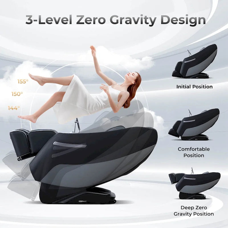 Poltrona massaggiante a gravità zero SL Track per tutto il corpo Costway con massaggio lombare