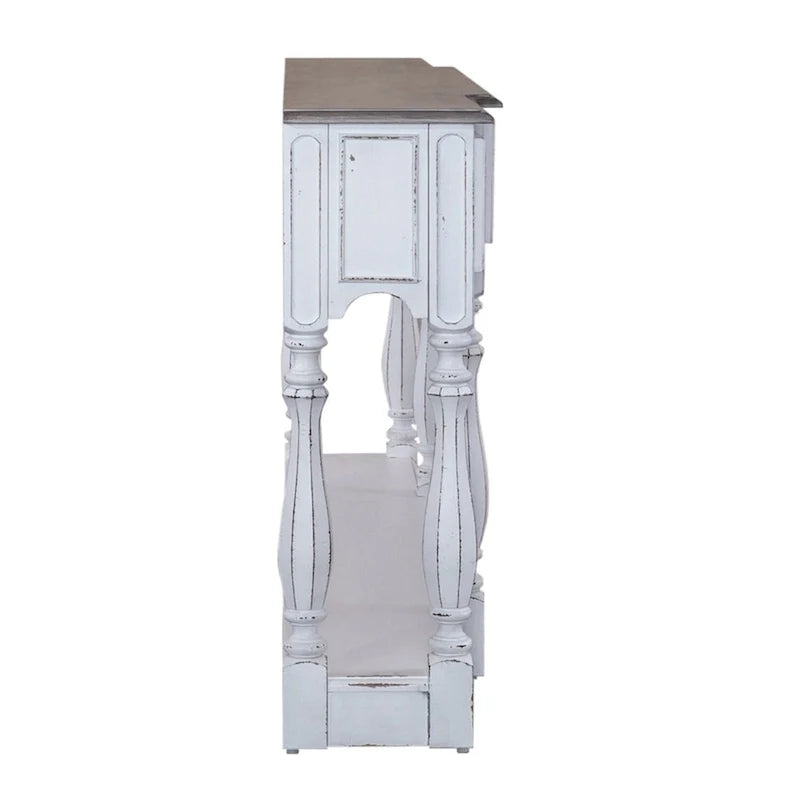 Consolle da ingresso da 72 pollici bianco antico e corteccia invecchiata