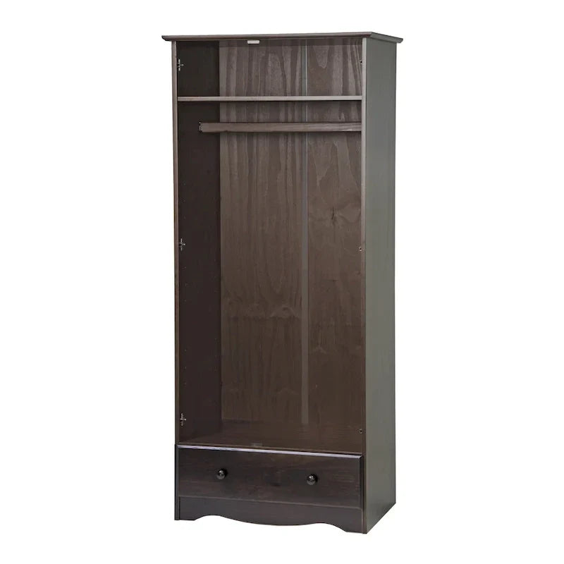 Guardaroba Flessibile in Legno Massello al 100% con Pomelli in Metallo o Legno