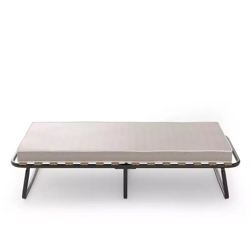 Letto Pieghevole con Materasso Memory Foam, Rete in Metallo e Doghe in Legno, Prodotto in Italia