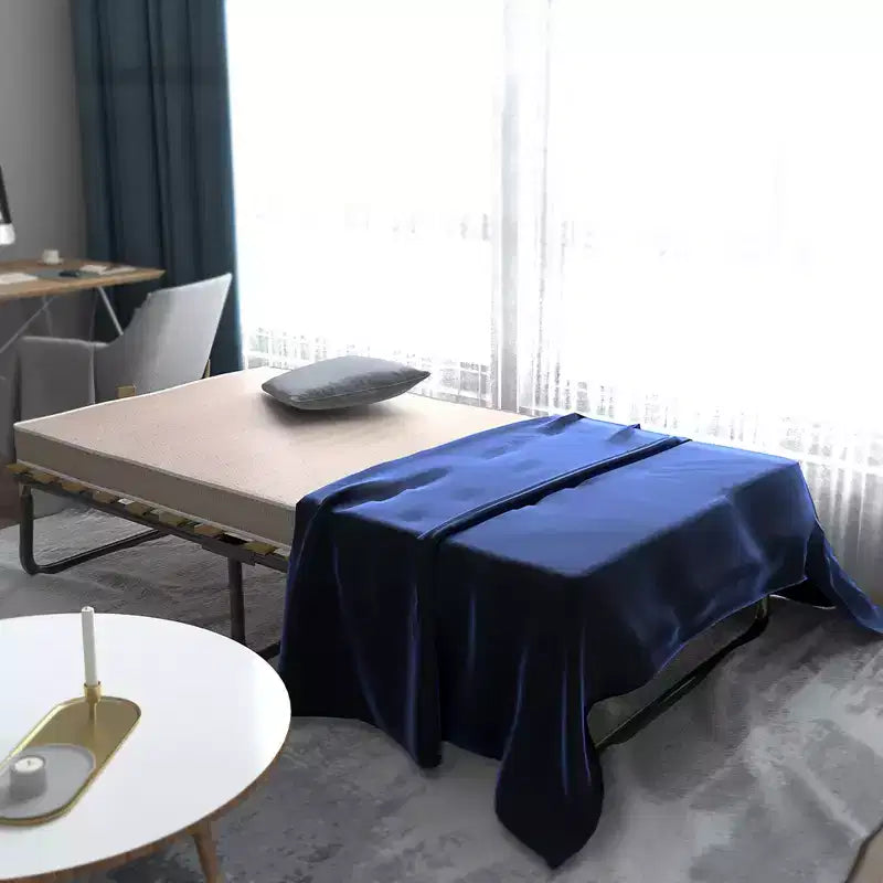 Letto Pieghevole con Materasso Memory Foam, Rete in Metallo e Doghe in Legno, Prodotto in Italia
