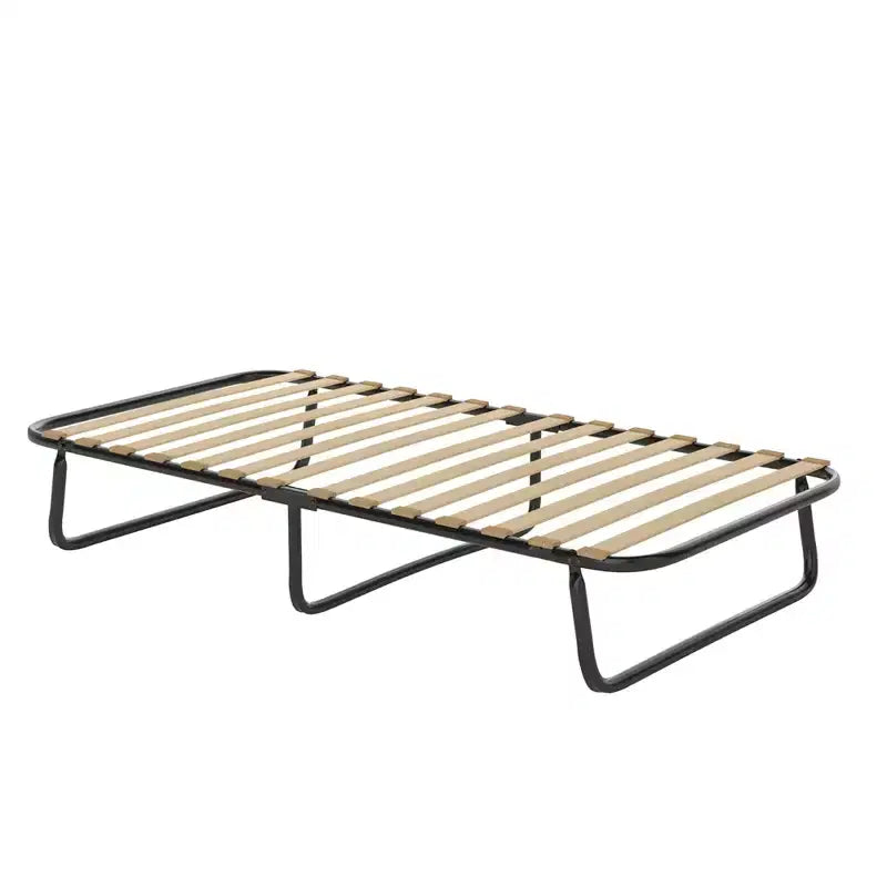 Letto Pieghevole con Materasso Memory Foam, Rete in Metallo e Doghe in Legno, Prodotto in Italia