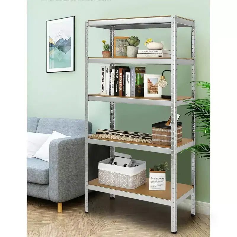 3 SCAFFALI DA GARAGE A 5 RIPIANI, RESISTENTI, IN ACCIAIO DA 183 CM, REGOLABILI, COLORE ARGENTO/BLU