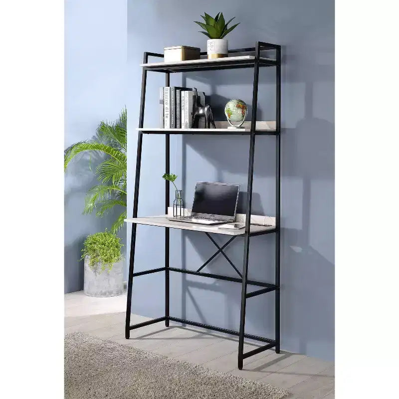 Scrivania con Libreria e Presa USB
