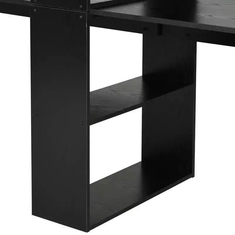 Scrivania per computer extralunga da 88 pollici per 2 persone con mensole portaoggetti, postazione di lavoro doppia con contenitore e tavolo da studio/scrittura per ufficio a casa, libreria