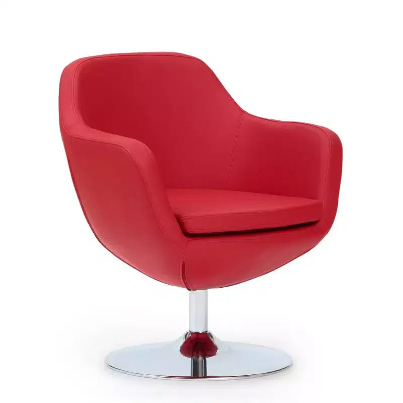 Poltrona girevole Caisson in similpelle