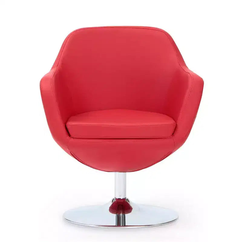 Poltrona girevole Caisson in similpelle