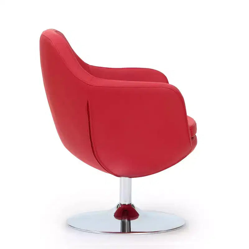 Poltrona girevole Caisson in similpelle