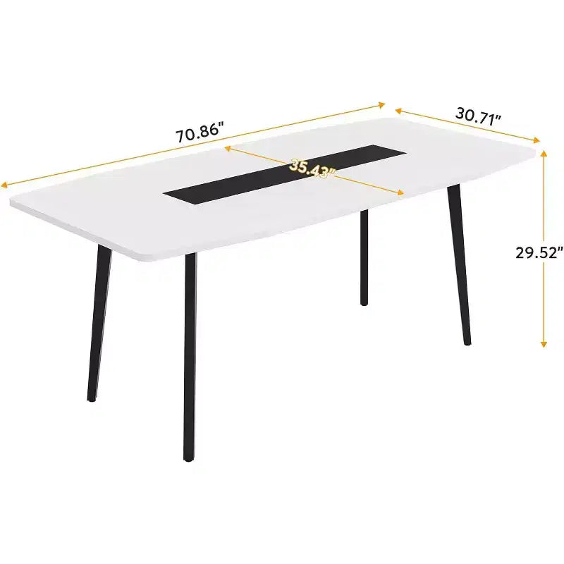 Tavolo da pranzo a forma di barca da 180 cm per 6-8 persone, Tavolo da cucina industriale, Grande tavolo da pranzo in legno per cucina, Riunioni di famiglia