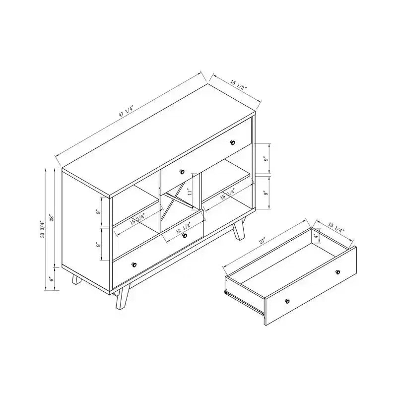 Credenza a 2 cassetti