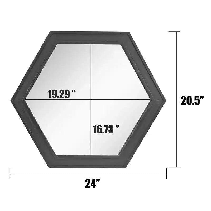 Specchio decorativo esagonale in legno - Collezione Stonebriar