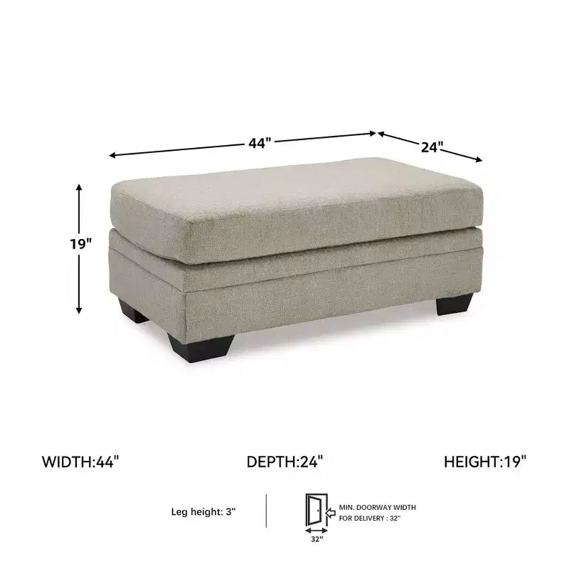 Signature Design by Ashley Stonemeade Pouf Rivestito, Tortora