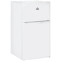 HOMCOM Mini Frigorifero a Doppia Porta con Congelatore, Frigo Compatto da 90 litri con Ripiano Regolabile, Termostato Regolabile