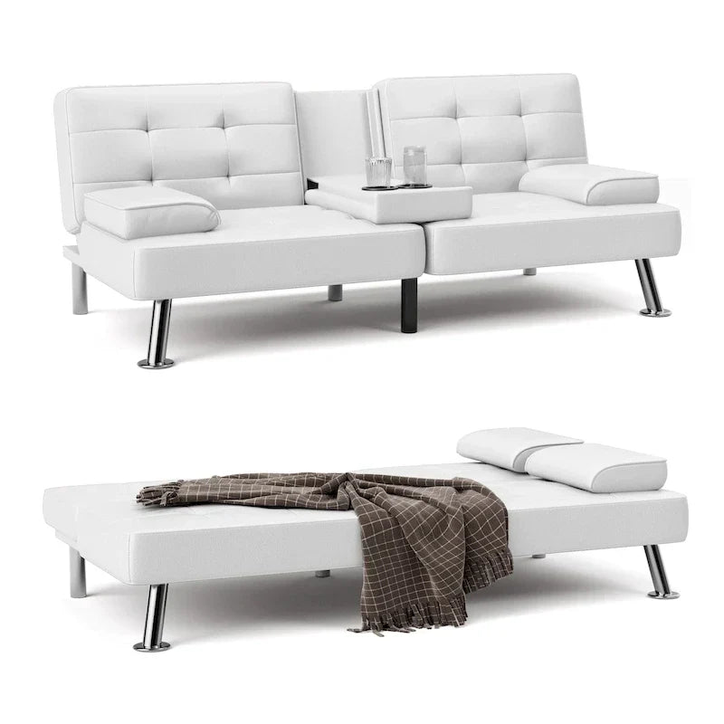 Divano letto futon convertibile Homall con portabicchieri e cuscini
