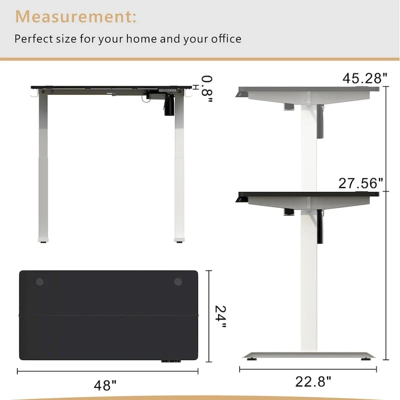 Scrivania elettrica Futzca regolabile in altezza, scrivania convertibile da seduto a in piedi con piano unito