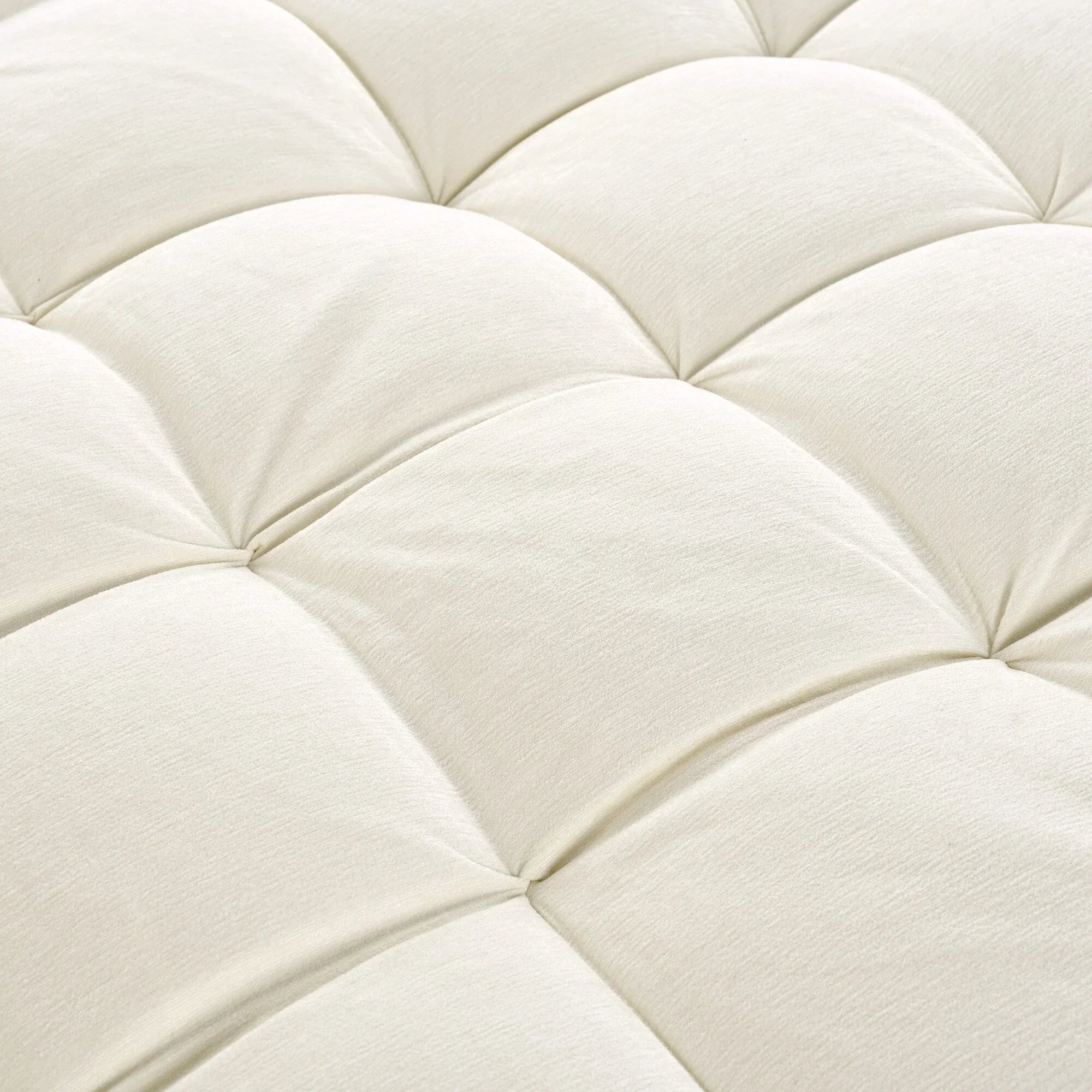 Divano Letto Chaise Longue in ciniglia, Divano Imbottito con Schienale Trapuntato e 2 Cuscini Rimovibili per Soggiorno