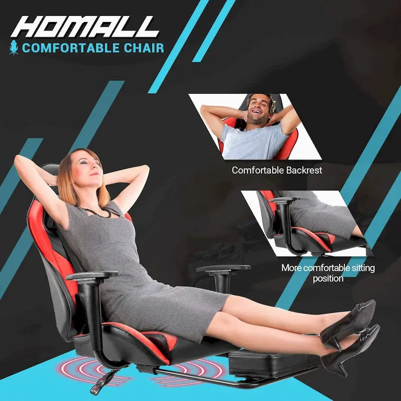 Sedia da gaming con poggiapiedi - Sedia da scrivania ergonomica